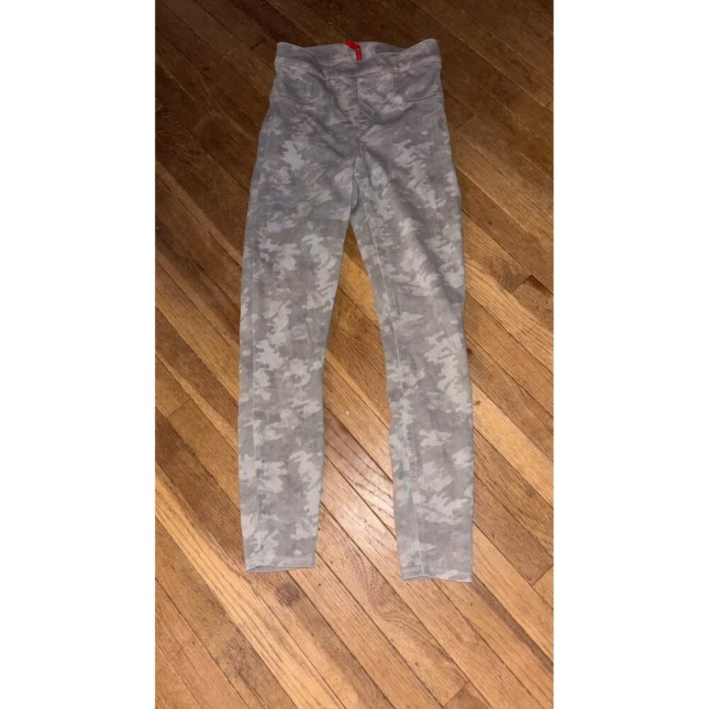 SPANX Jean-ish Ankle Denim Leggings pants - Sz Xs - Gray Camo jeans